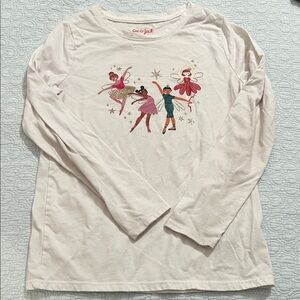 Cat & Jack Kids Long Sleeve Shirt - Cream with Ballet Dancers